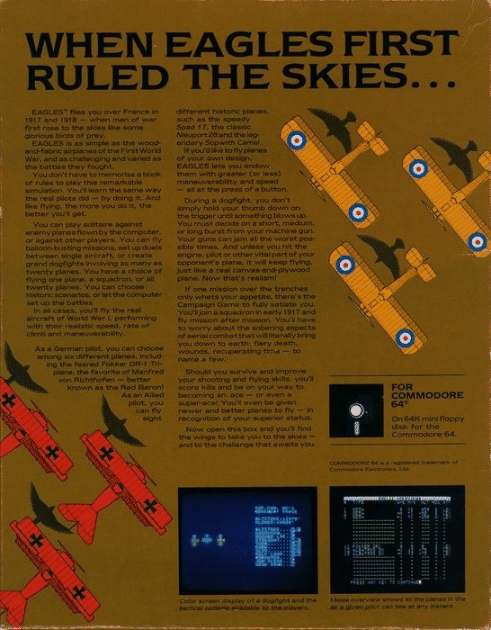 Eagles box art for Commodore 64